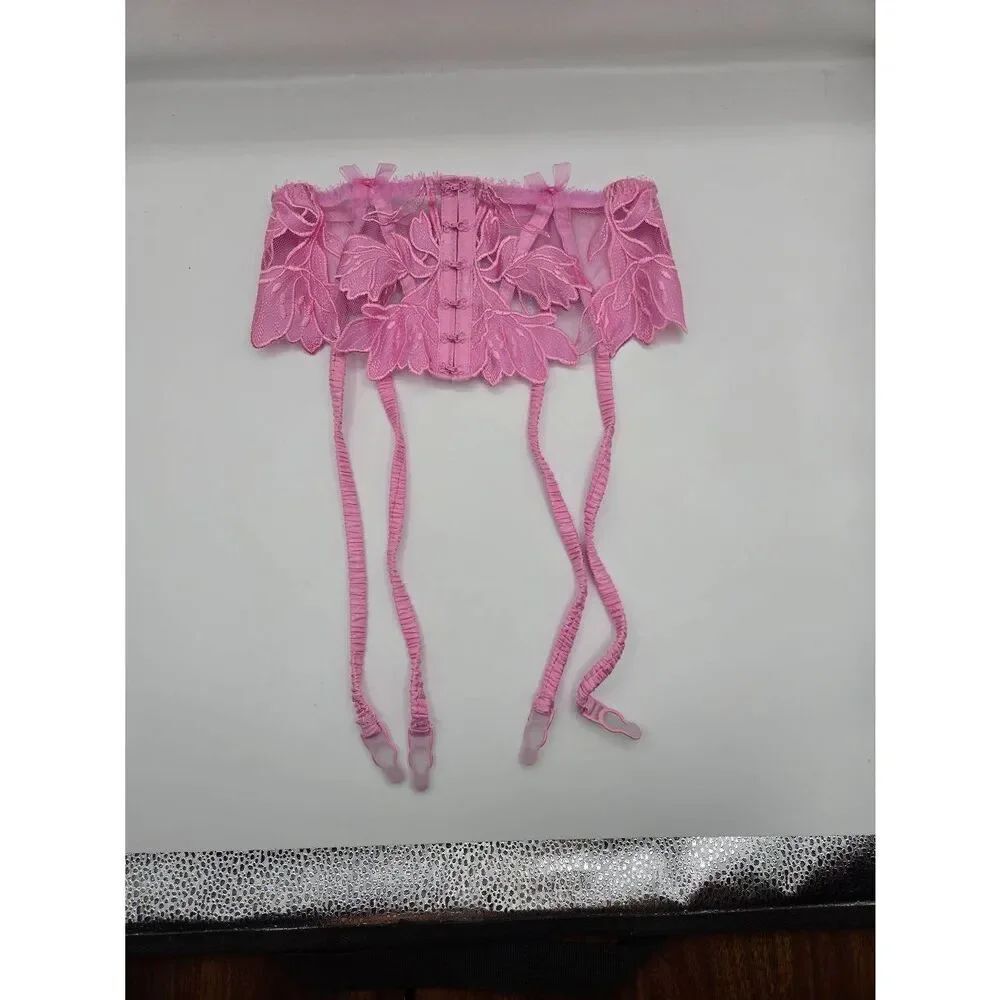 For Love & Lemons Pink Garter Belt Size XS Lace Floral